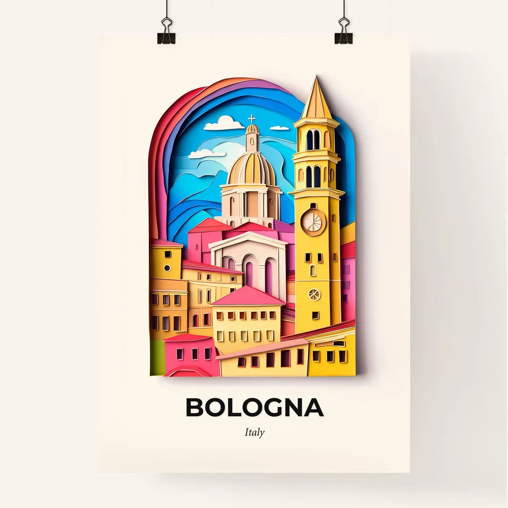 Vivid Bologna, Italy, Colorful Poster