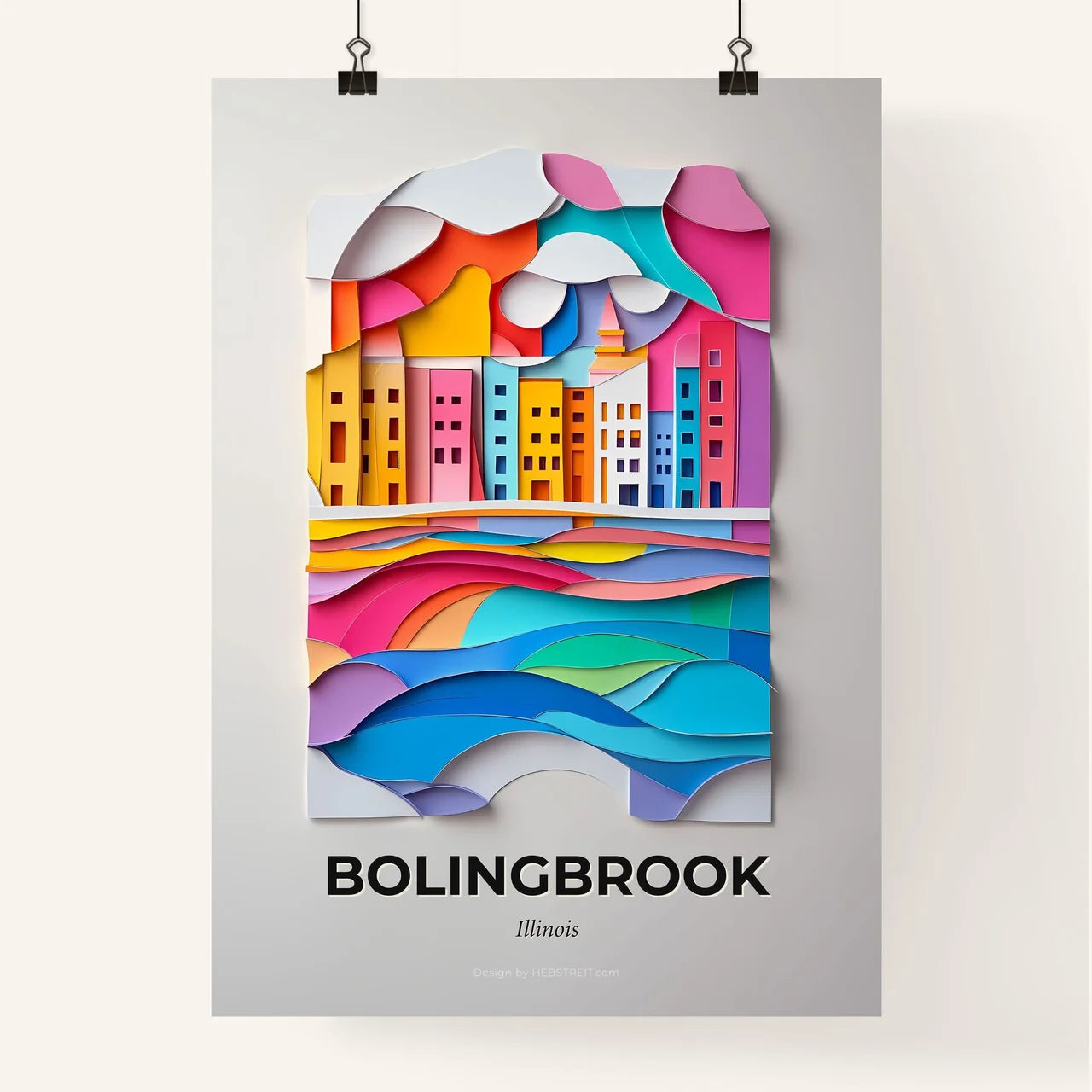 Vivid Bolingbrook, Illinois, Colorful Poster