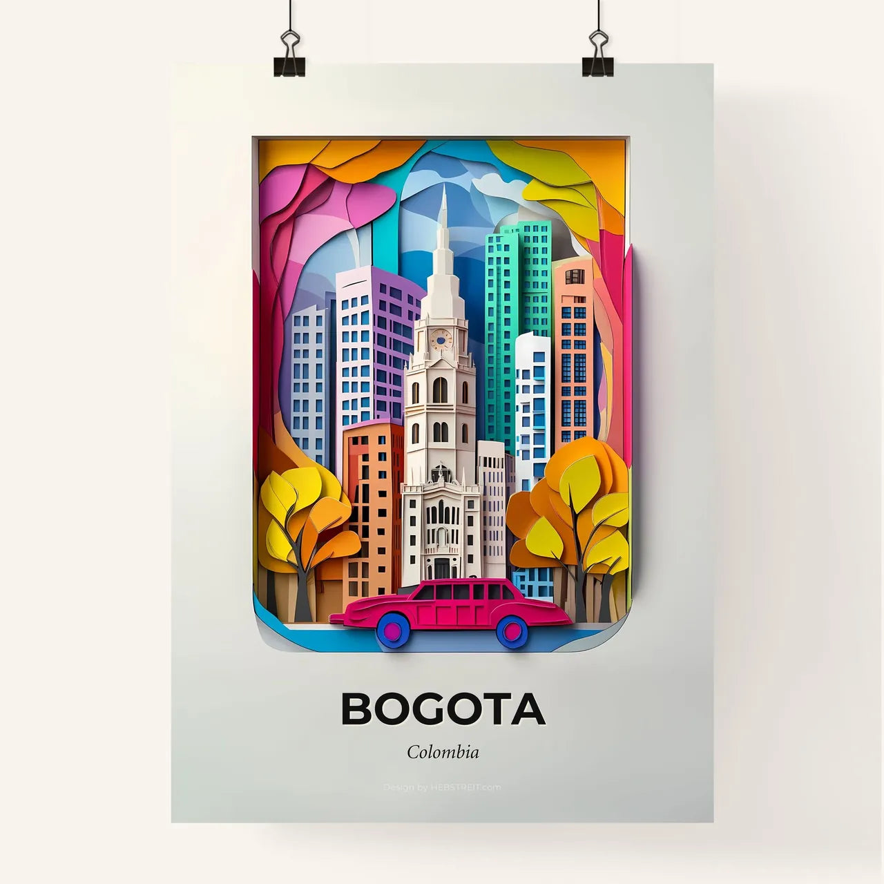 Vivid Bogota, Colombia, Colorful Poster