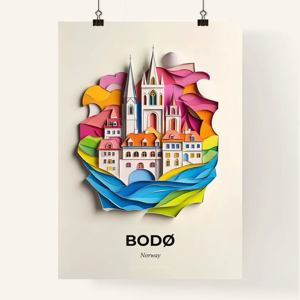 Vivid Bodø, Norway, Colorful Poster