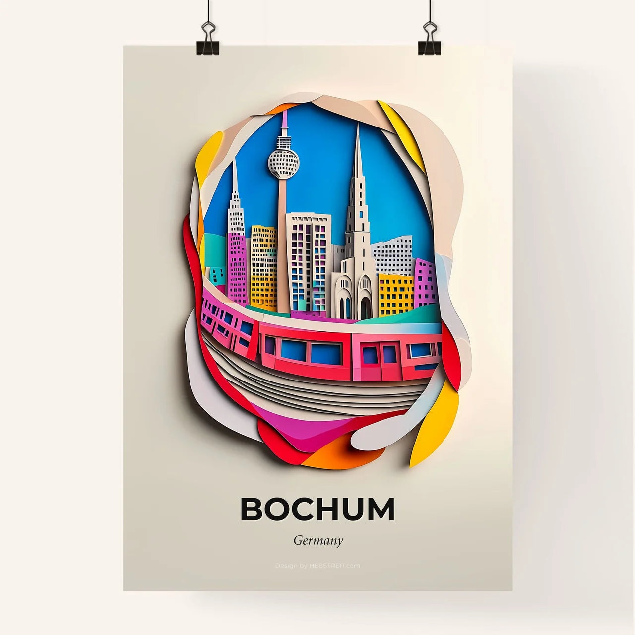 Vivid Bochum, Germany, Colorful Poster