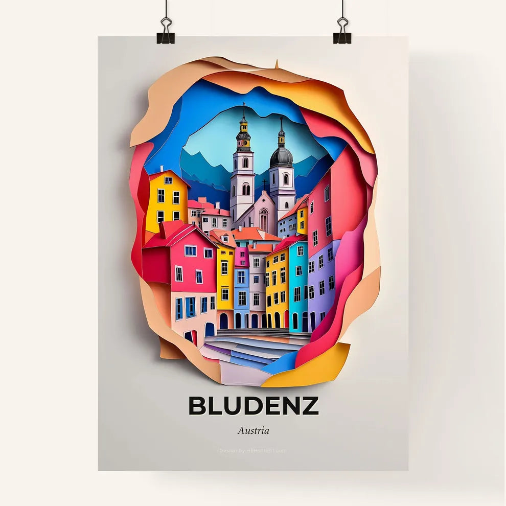 Vivid Bludenz, Austria, Colorful Poster