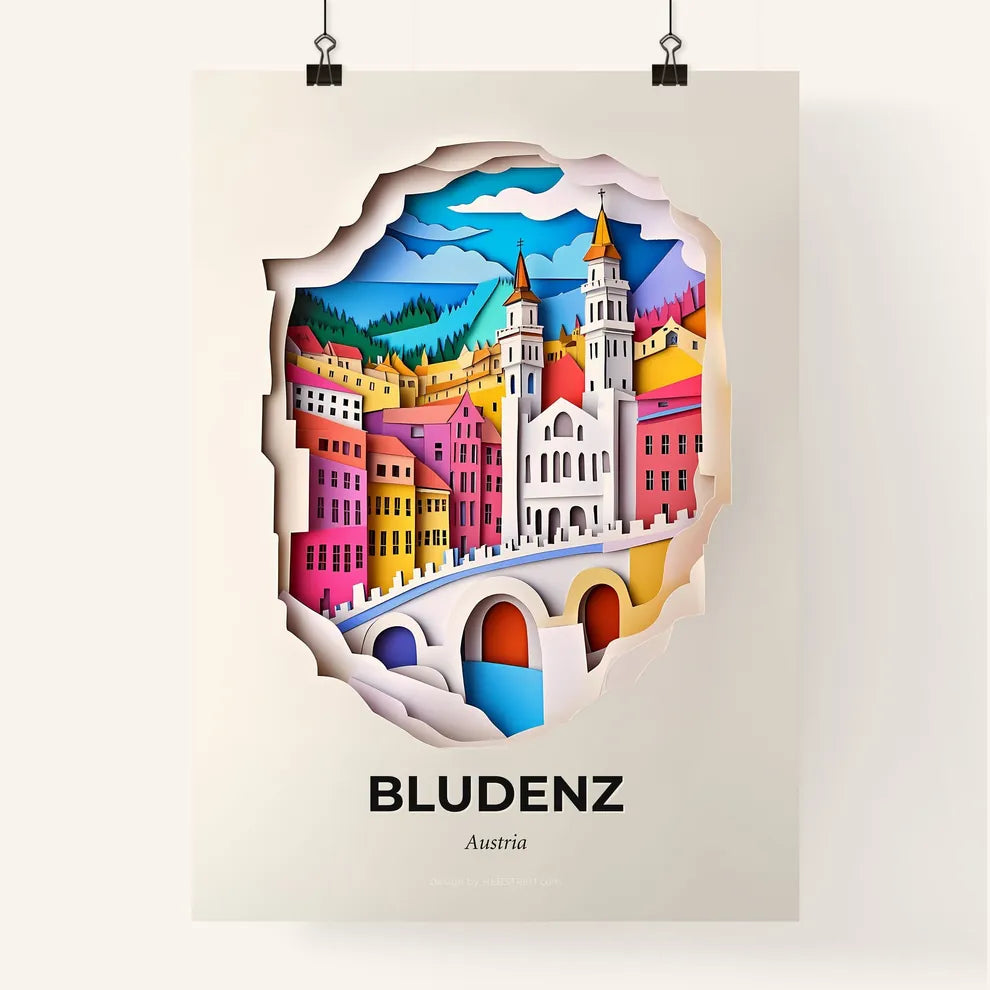 Vivid Bludenz, Austria, Colorful Poster