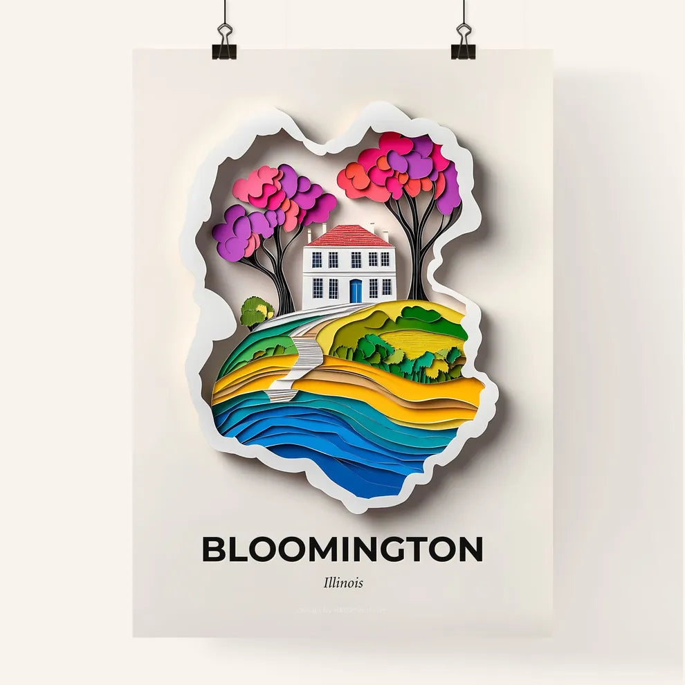 Vivid Bloomington, Illinois, Colorful Poster