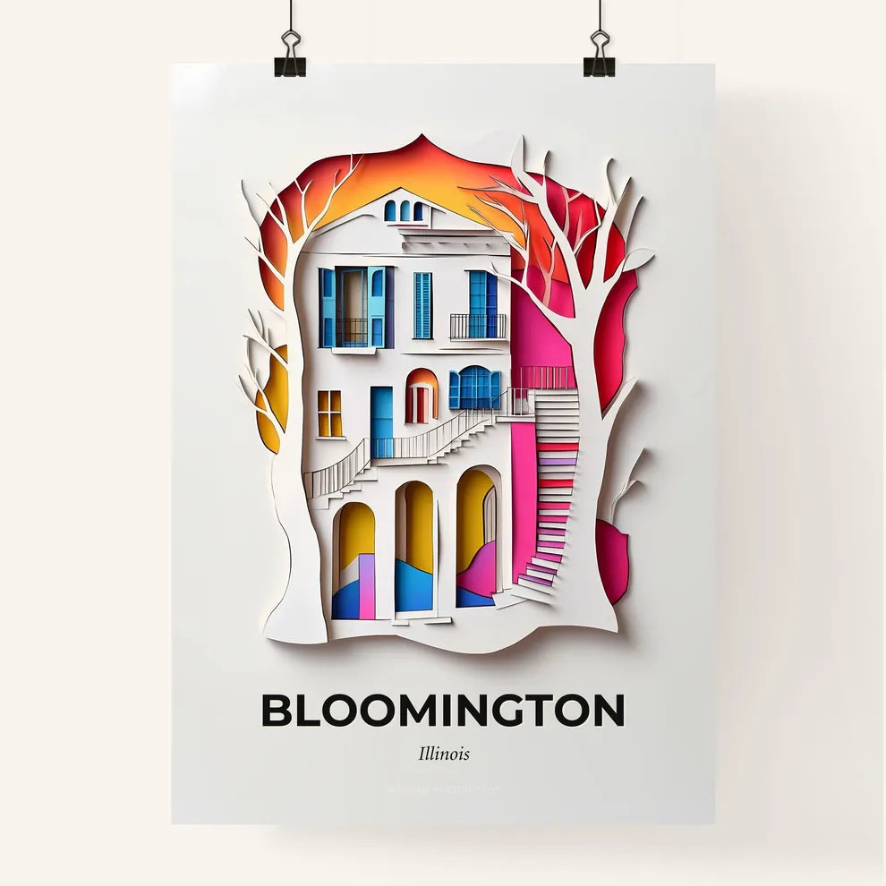 Vivid Bloomington, Illinois, Colorful Poster