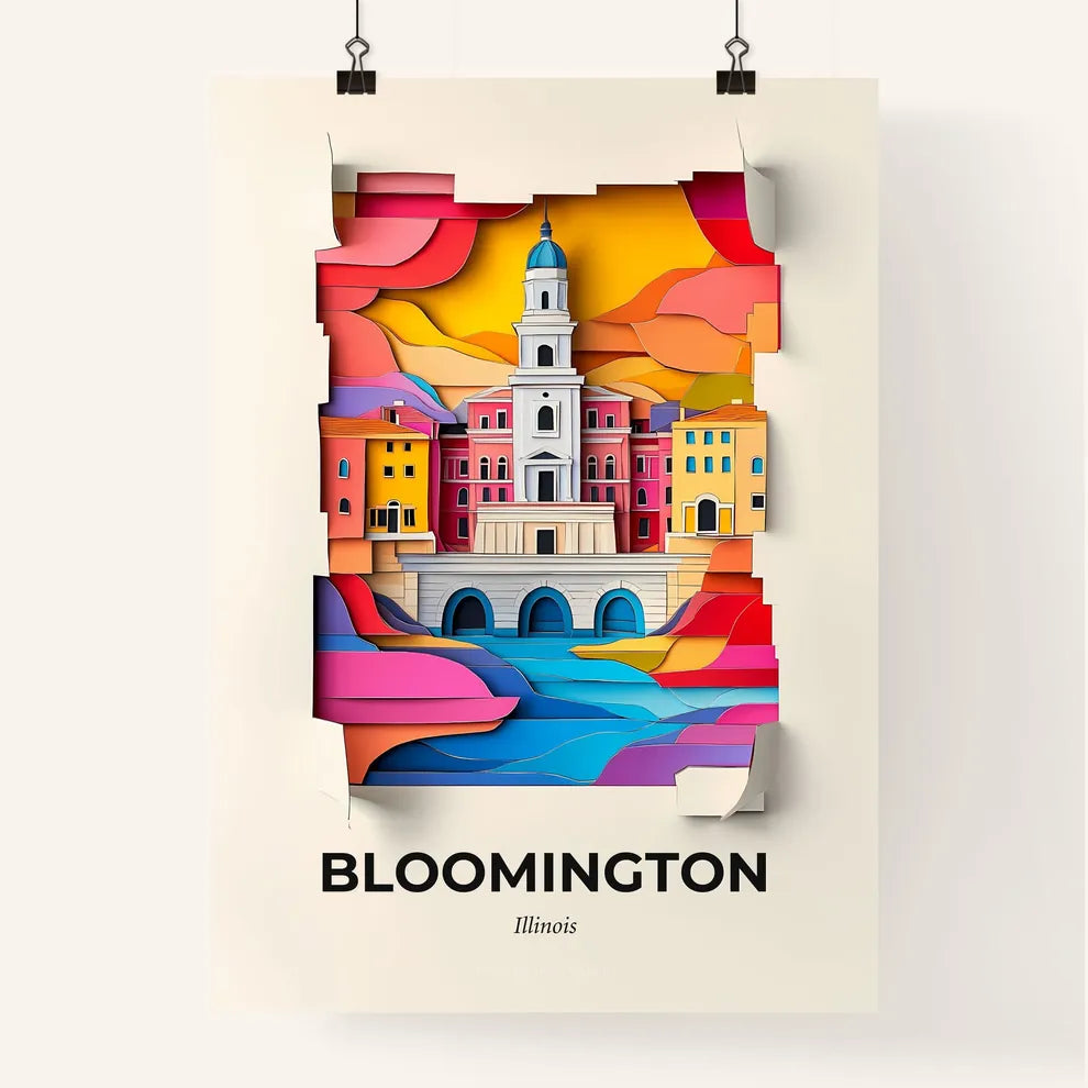 Vivid Bloomington, Illinois, Colorful Poster