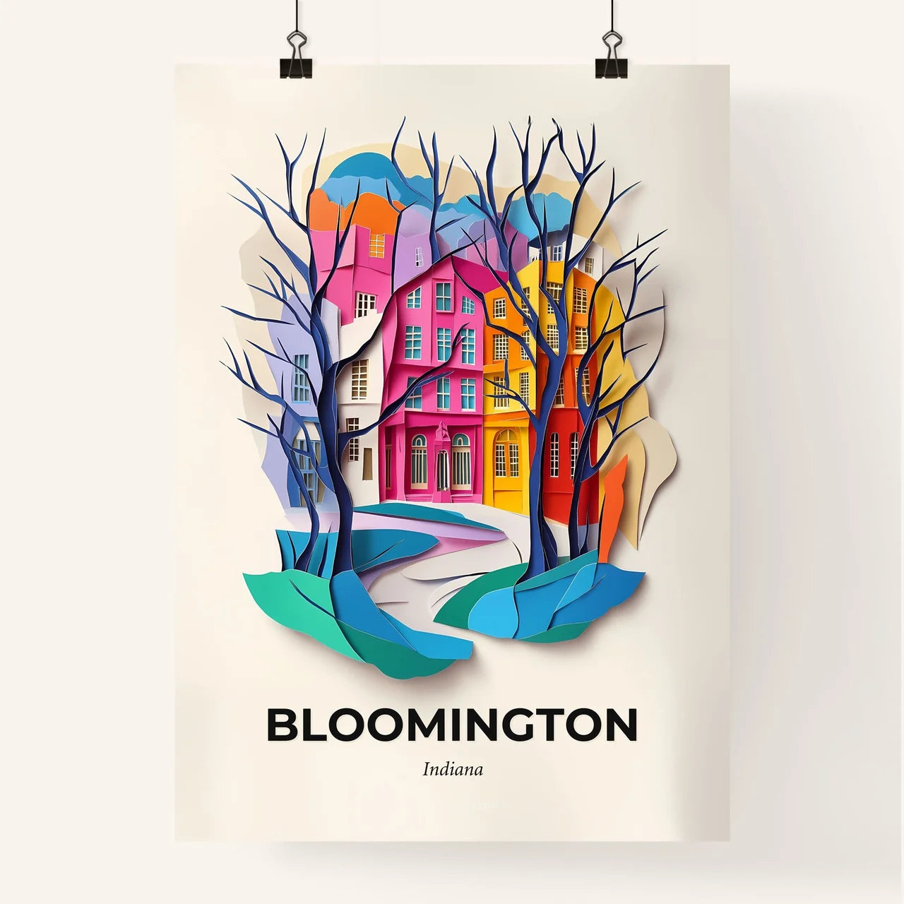Vivid Bloomington, Indiana, Colorful Poster