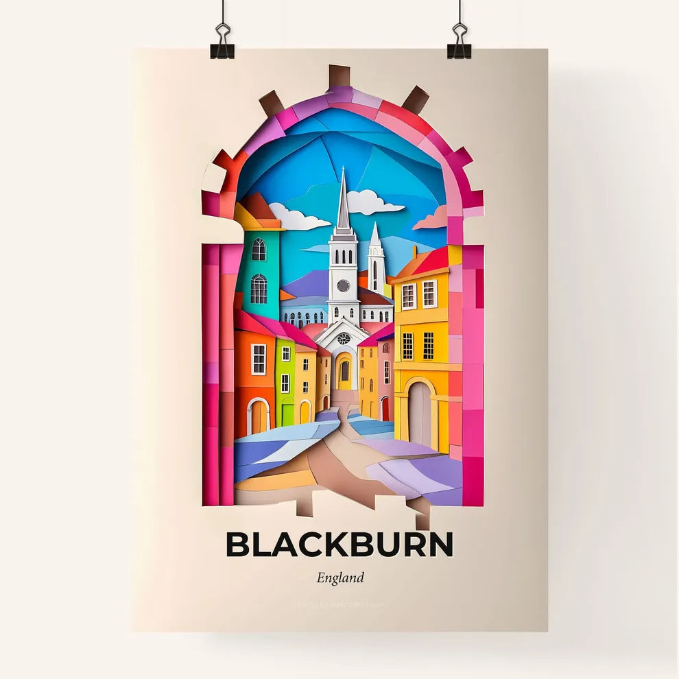 Vivid Blackburn, England, Colorful Poster