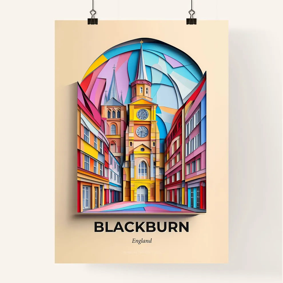 Vivid Blackburn, England, Colorful Poster