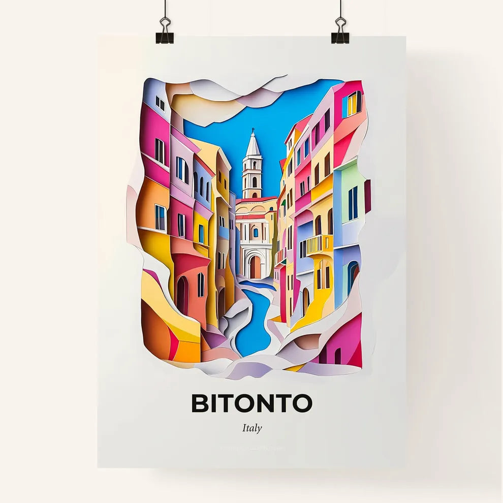 Vivid Bitonto, Italy, Colorful Poster