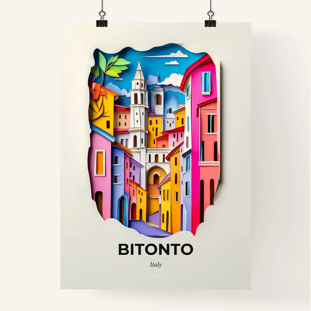 Vivid Bitonto, Italy, Colorful Poster