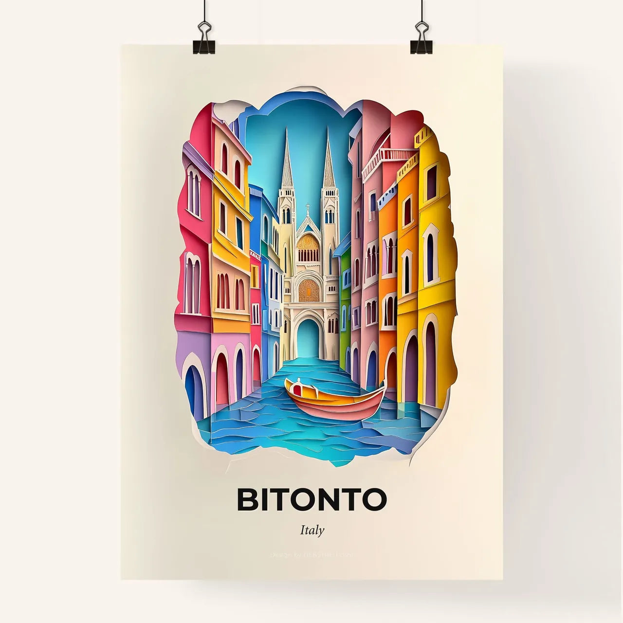 Vivid Bitonto, Italy, Colorful Poster