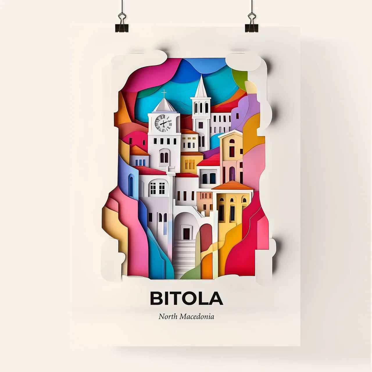 Vivid Bitola, North Macedonia, Colorful Poster