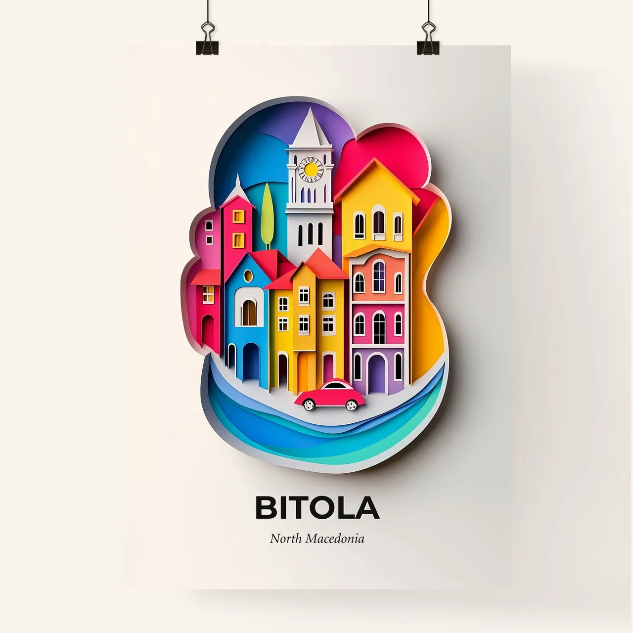 Vivid Bitola, North Macedonia, Colorful Poster