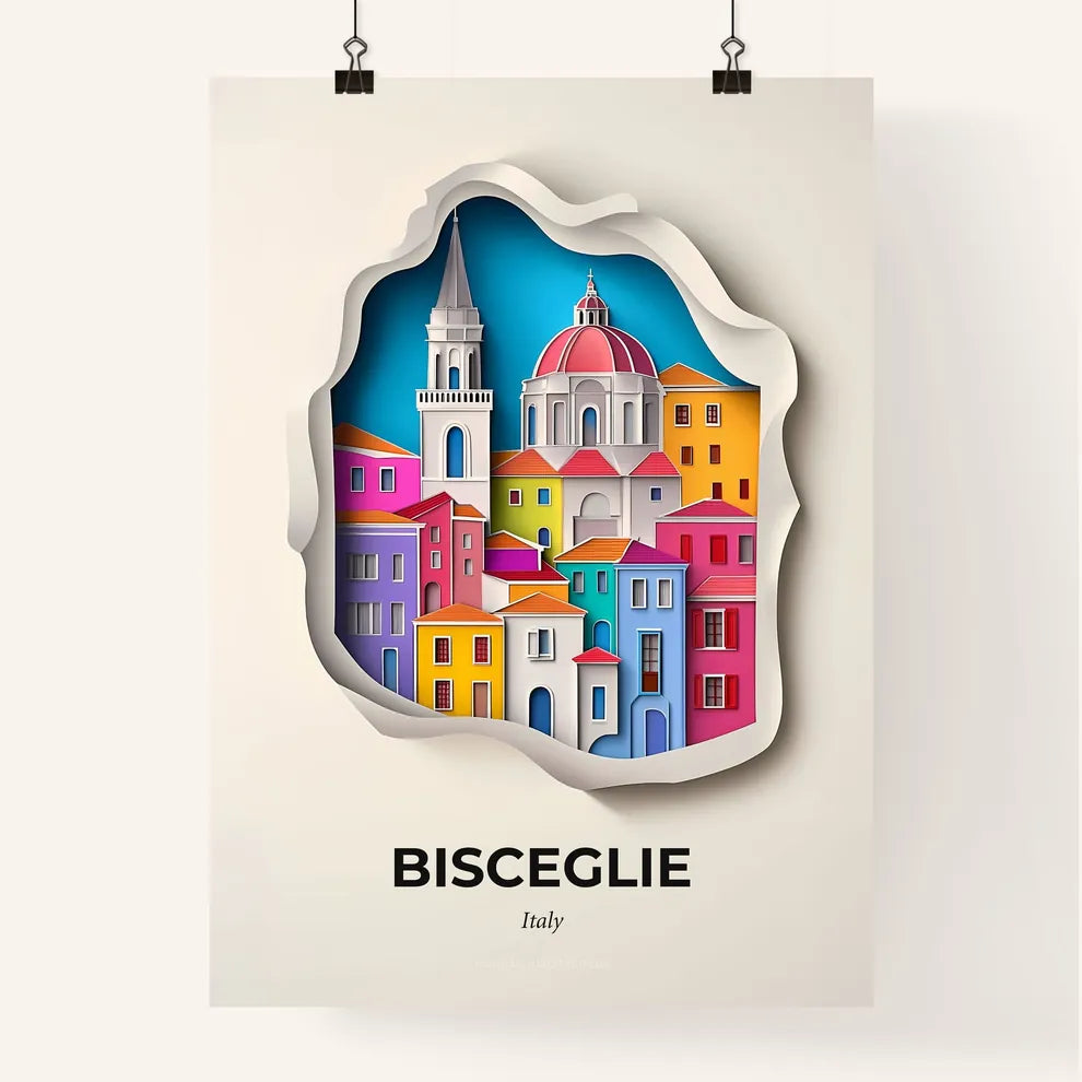 Vivid Bisceglie, Italy, Colorful Poster