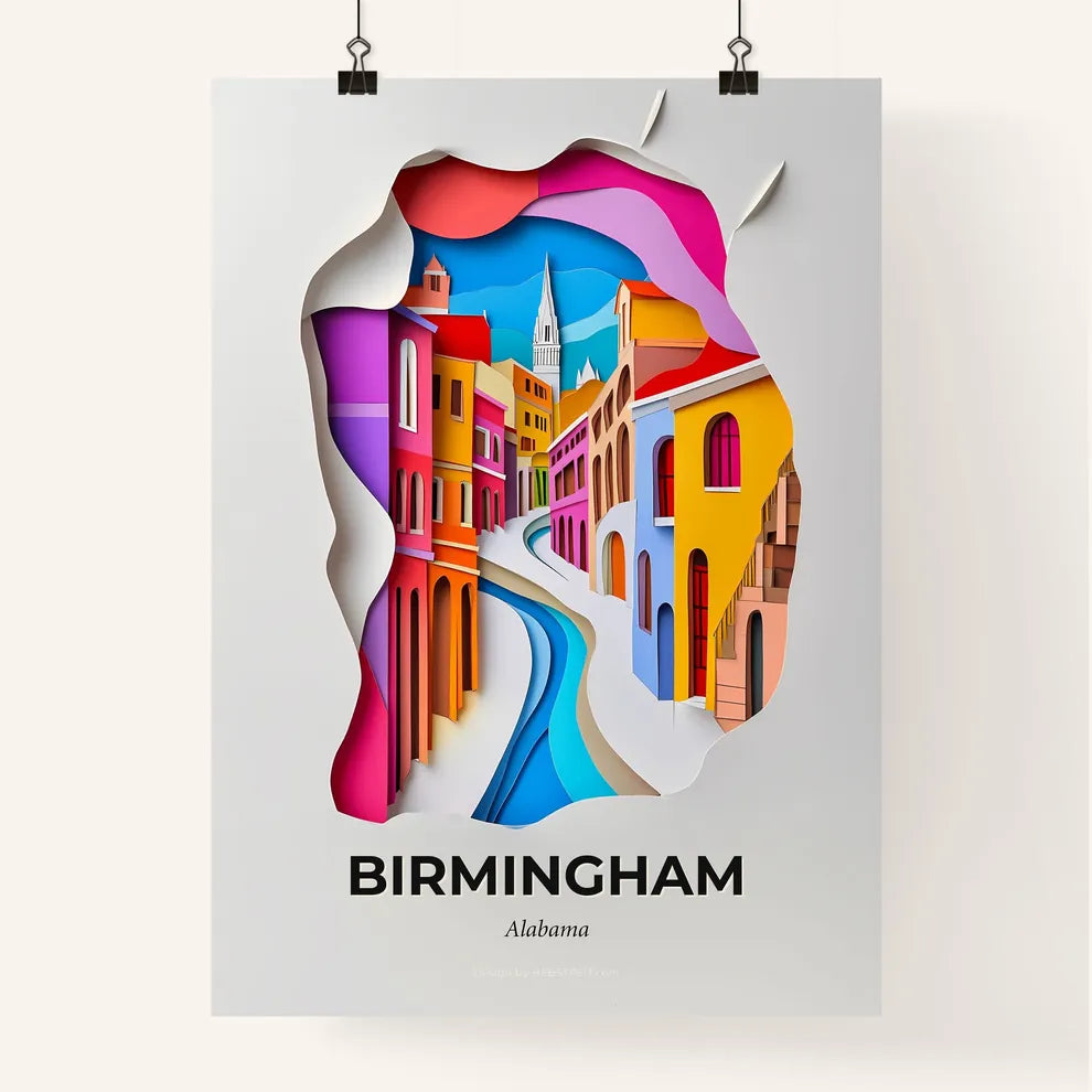 Vivid Birmingham, Alabama, Colorful Poster