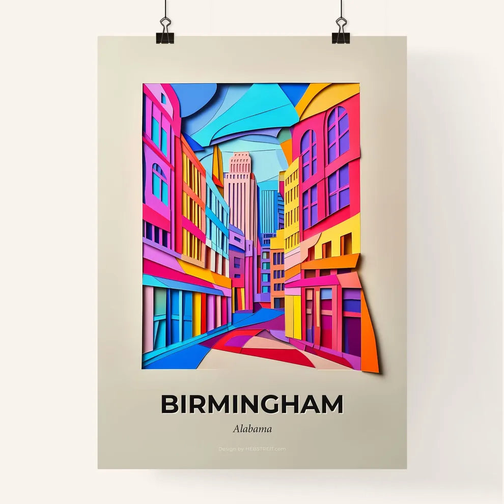 Vivid Birmingham, Alabama, Colorful Poster