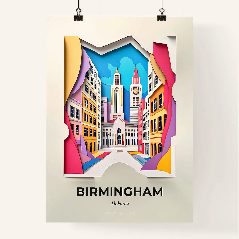 Vivid Birmingham, Alabama, Colorful Poster