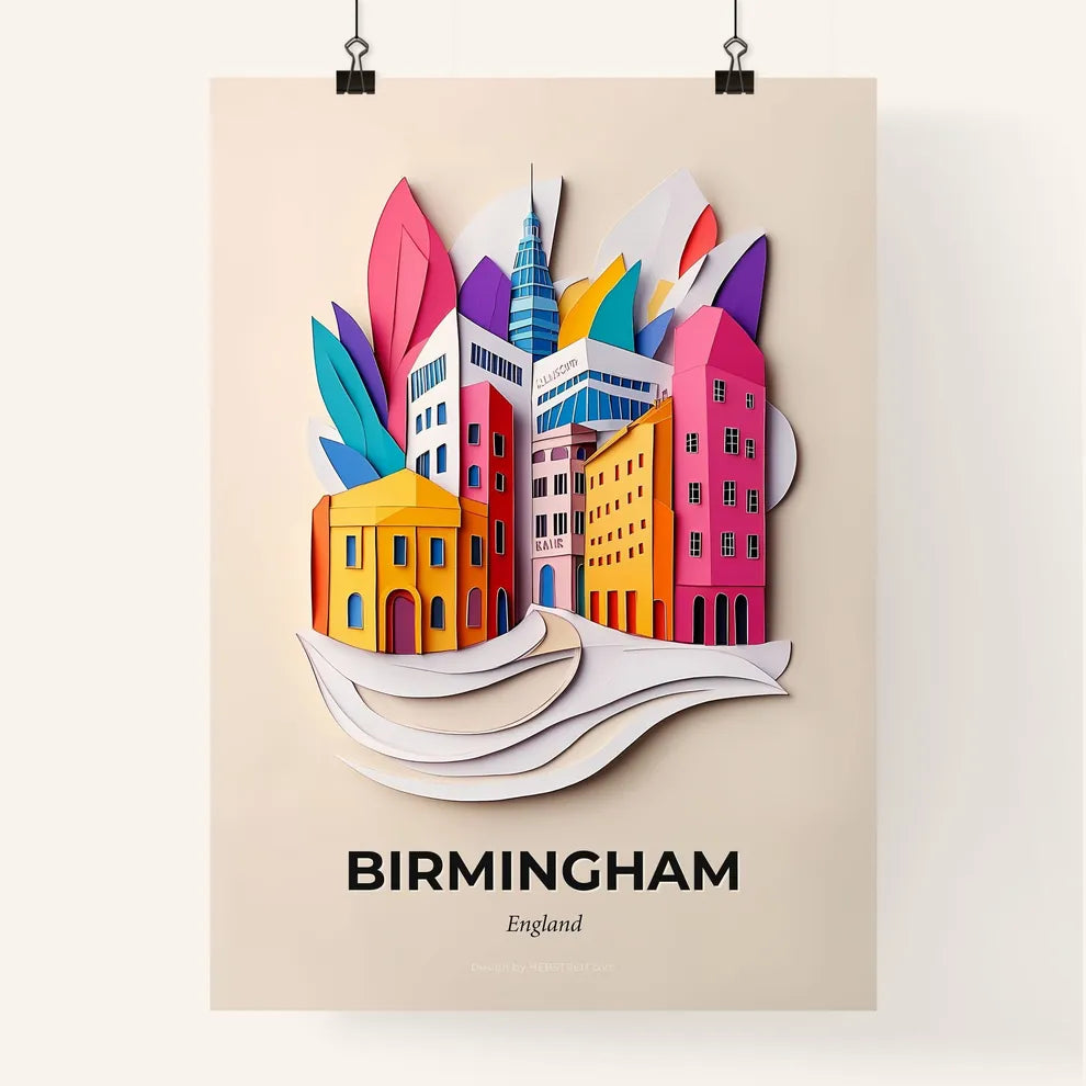 Vivid Birmingham, England, Colorful Poster