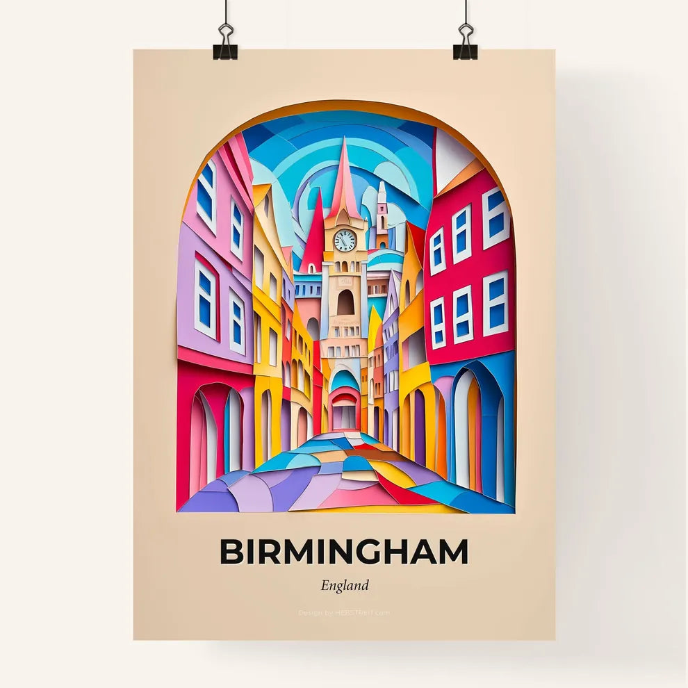 Vivid Birmingham, England, Colorful Poster