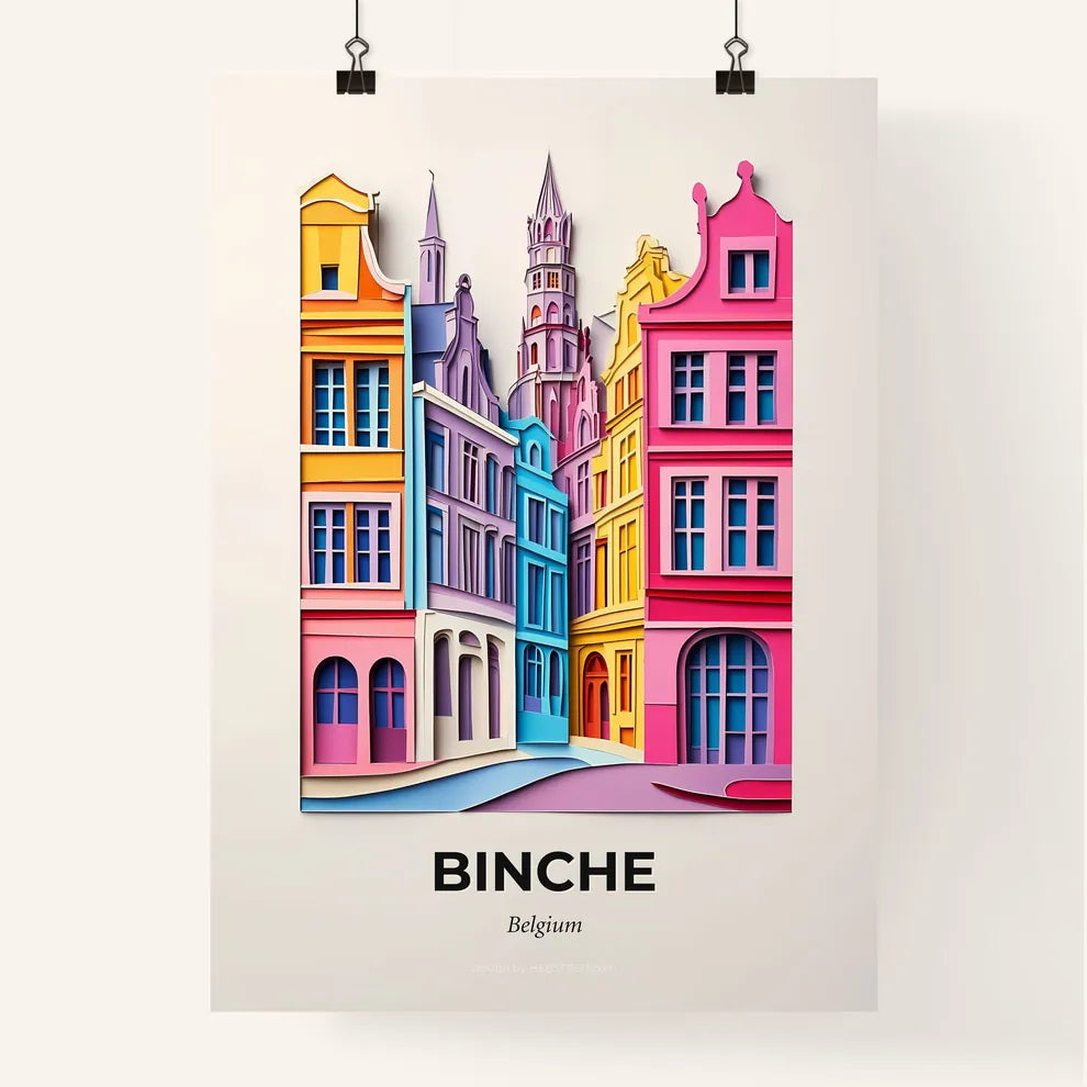 Vivid Binche, Belgium, Colorful Poster