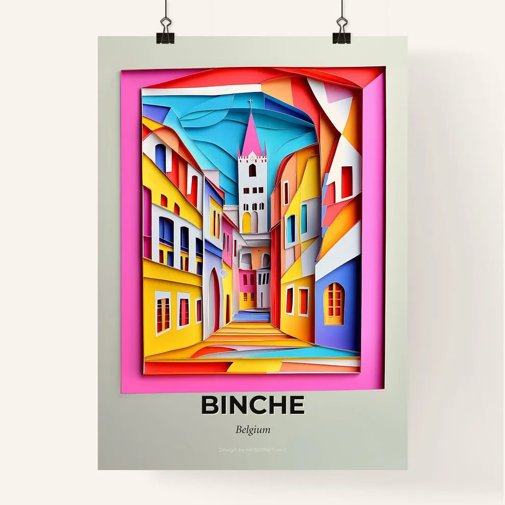 Vivid Binche, Belgium, Colorful Poster