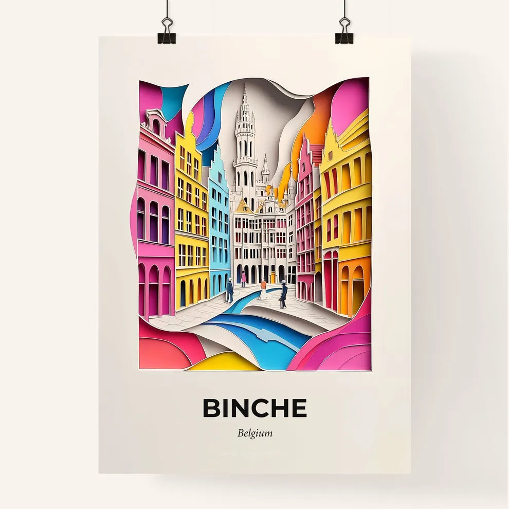 Vivid Binche, Belgium, Colorful Poster