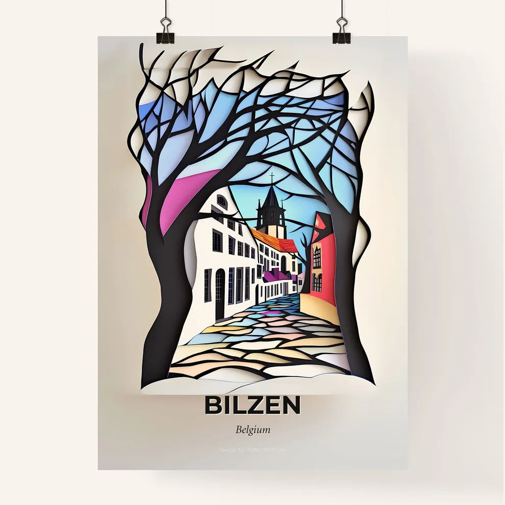 Vivid Bilzen, Belgium, Colorful Poster