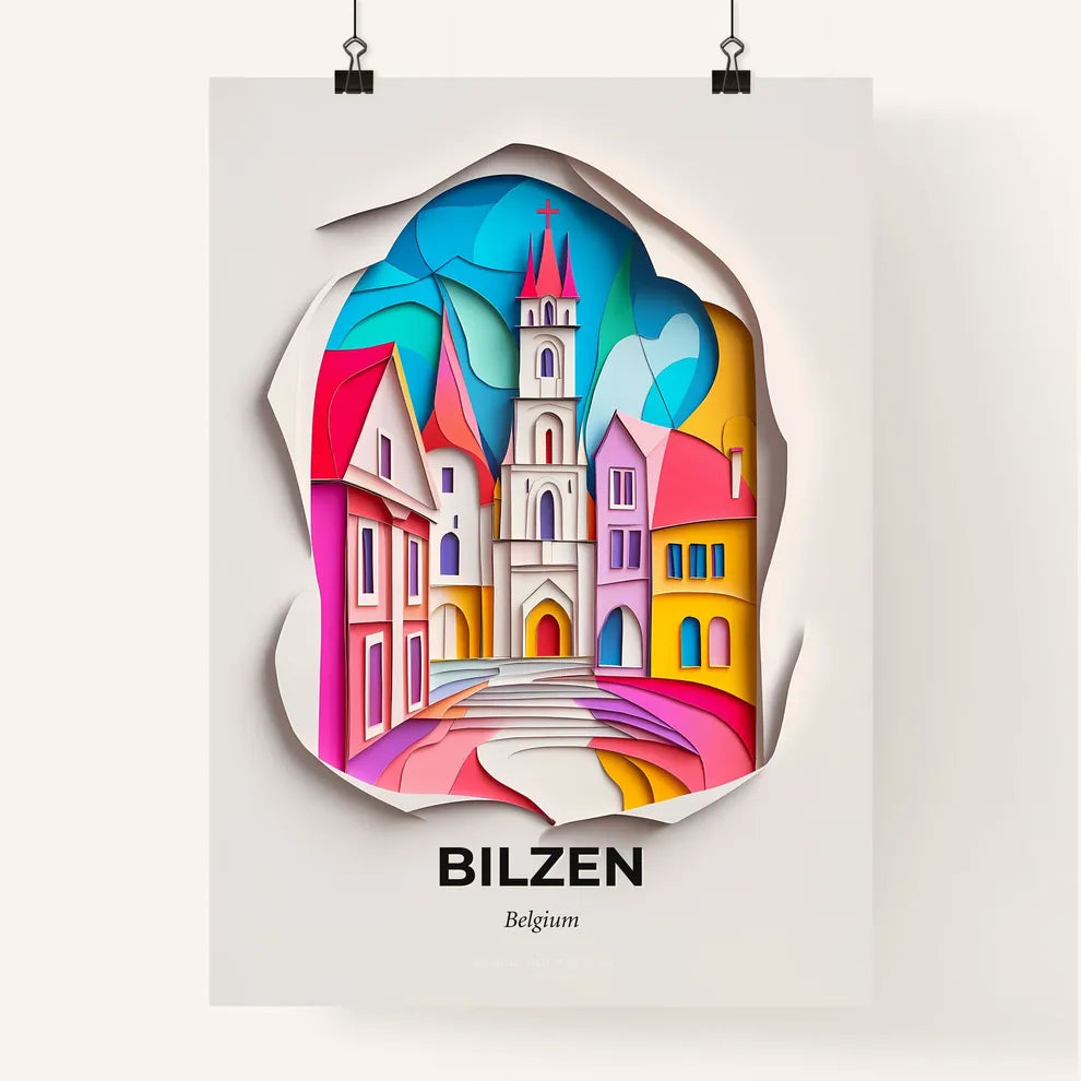 Vivid Bilzen, Belgium, Colorful Poster