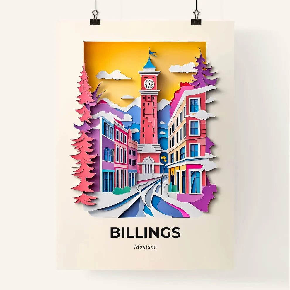 Vivid Billings, Montana, Colorful Poster