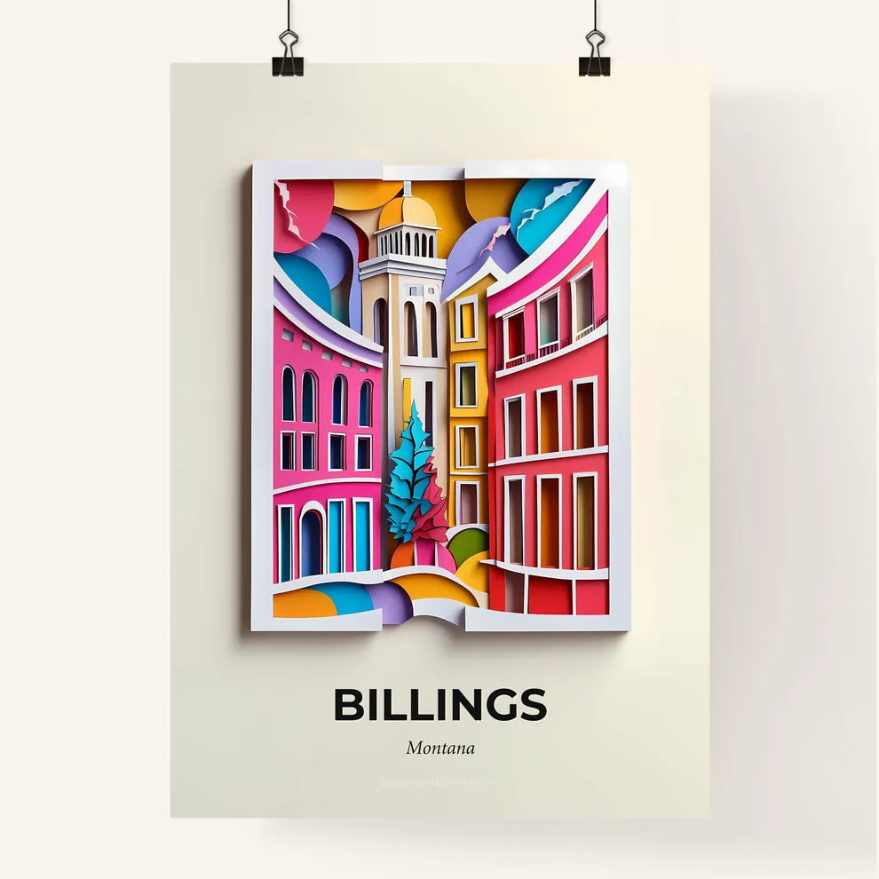 Vivid Billings, Montana, Colorful Poster