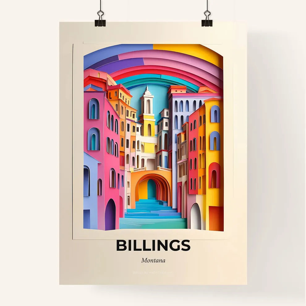 Vivid Billings, Montana, Colorful Poster