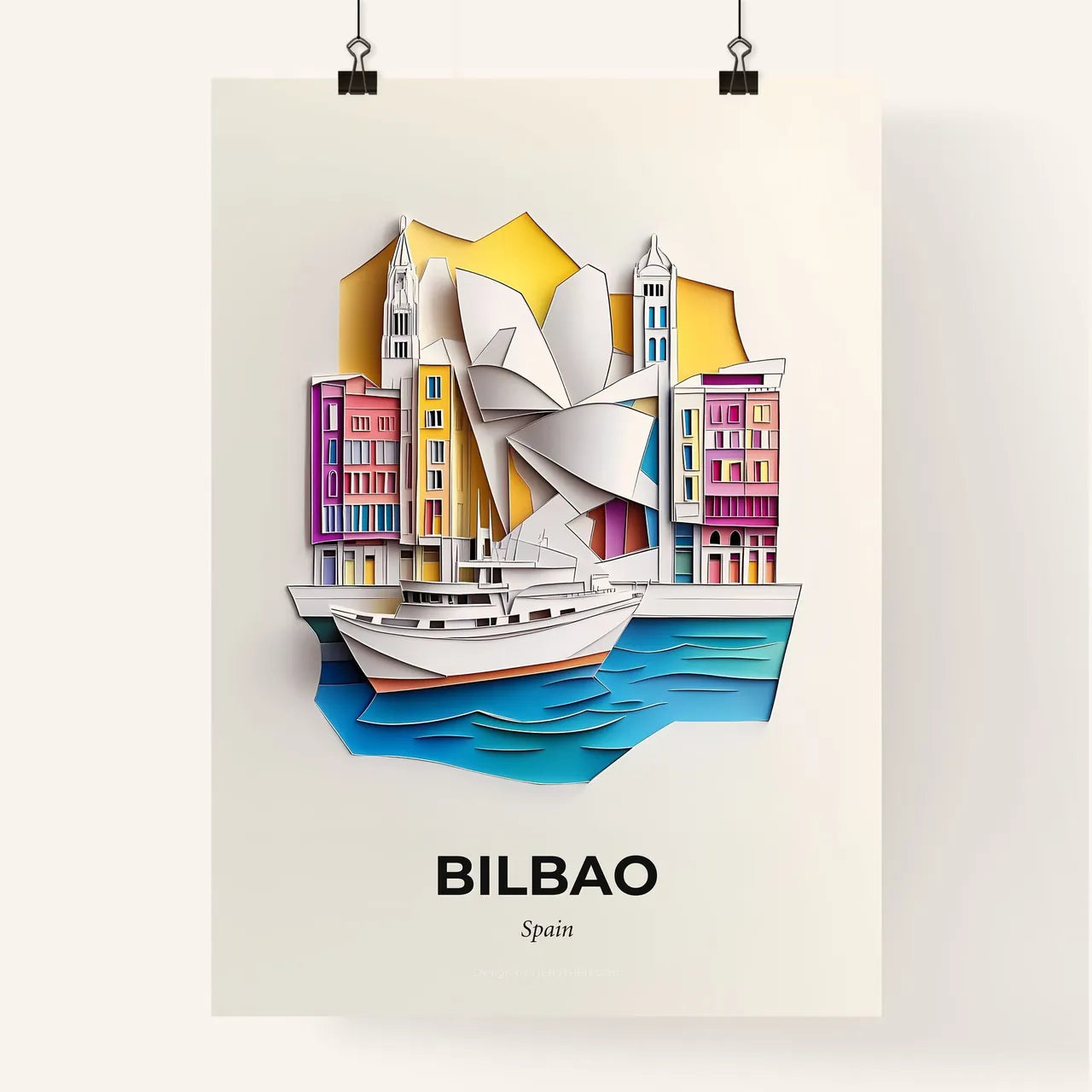 Vivid Bilbao, Spain, Colorful Poster
