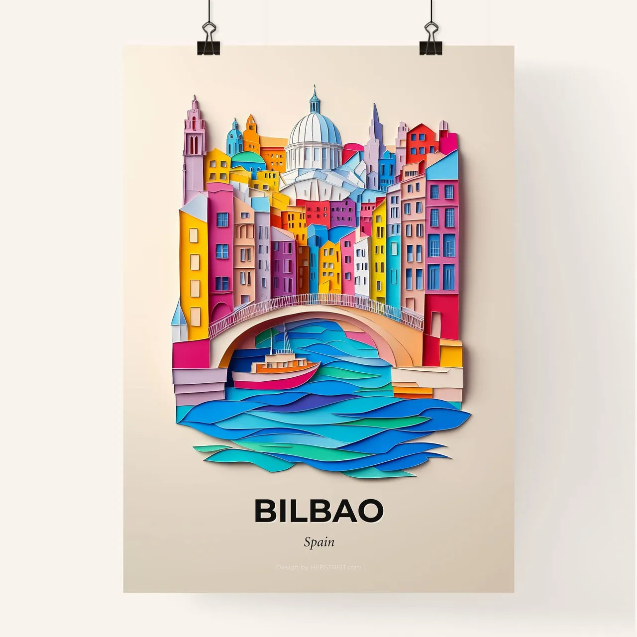Vivid Bilbao, Spain, Colorful Poster