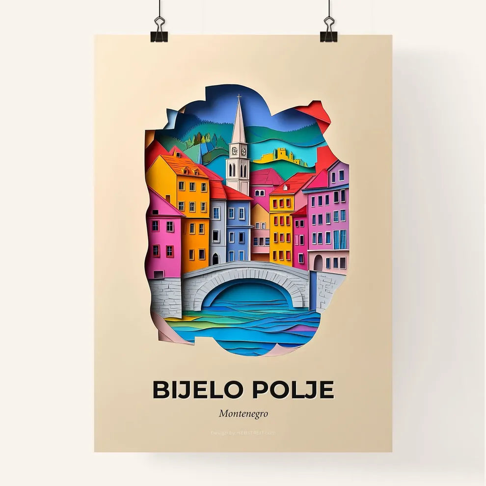 Vivid Bijelo Polje, Montenegro, Colorful Poster