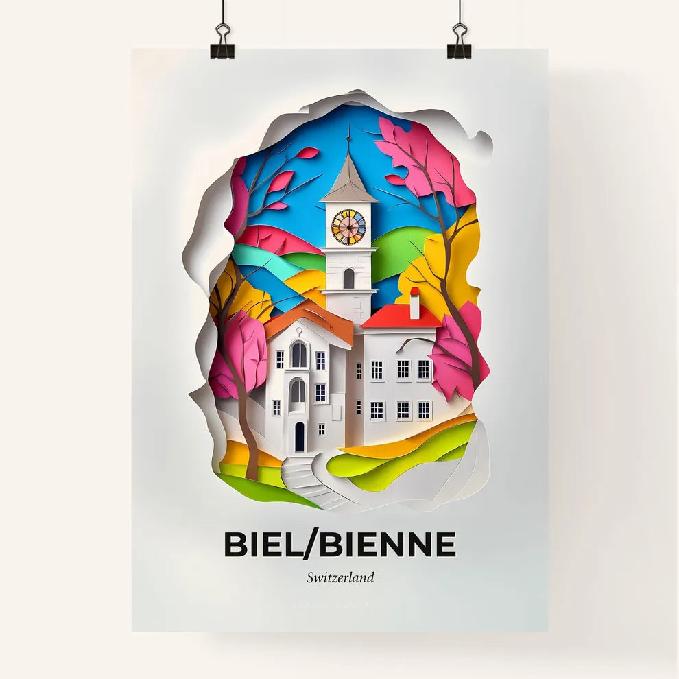 Vivid Biel/Bienne, Switzerland, Colorful Poster