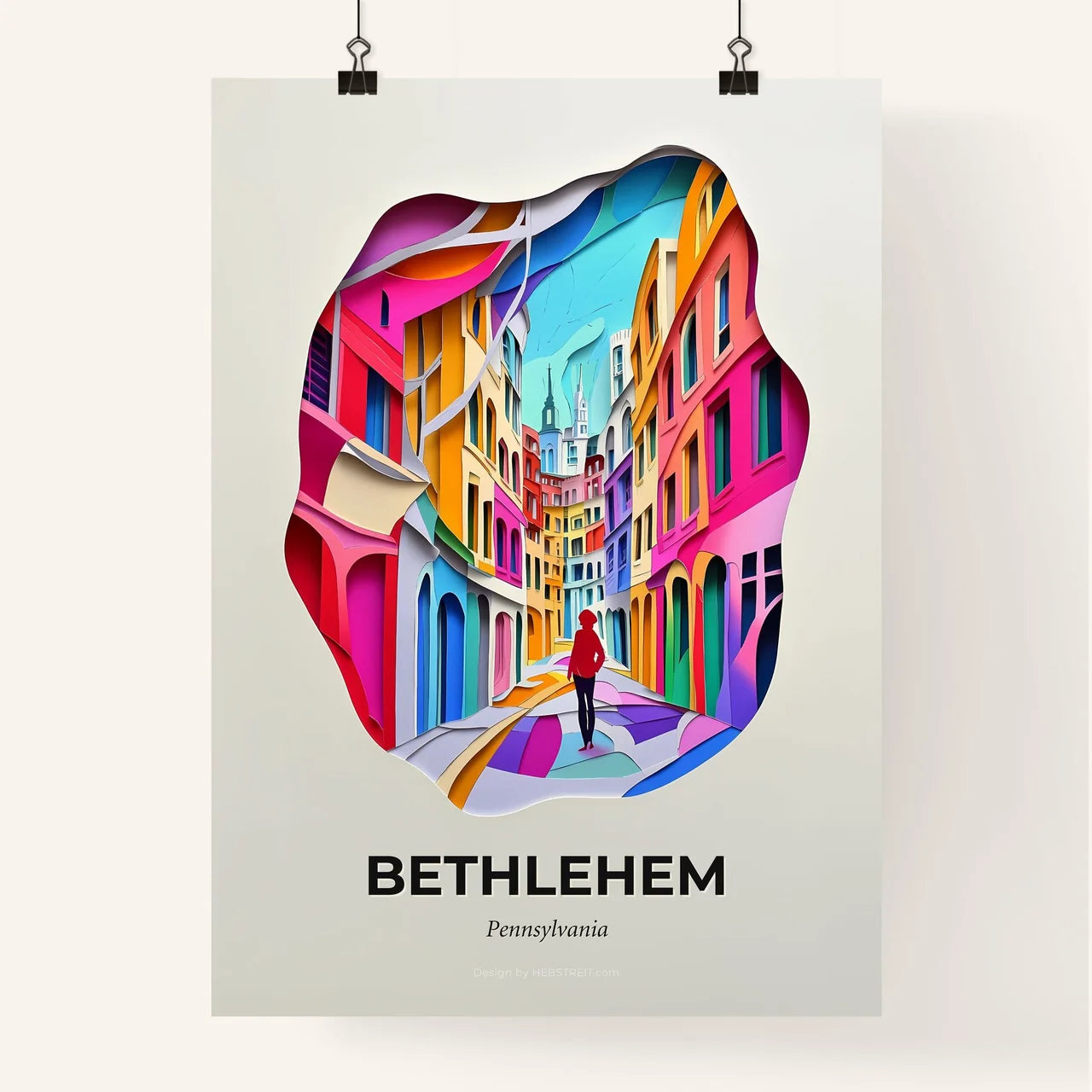 Vivid Bethlehem, Pennsylvania, Colorful Poster