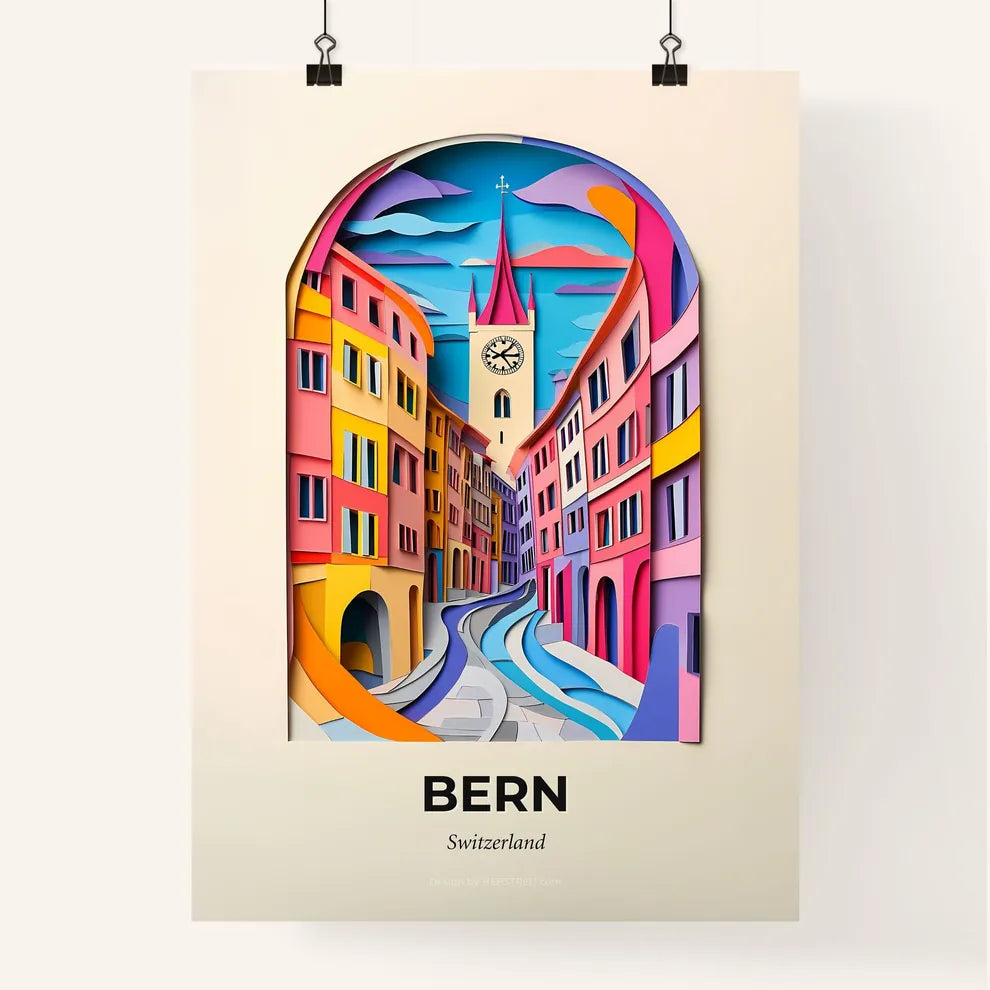 Vivid Bern, Switzerland, Colorful Poster