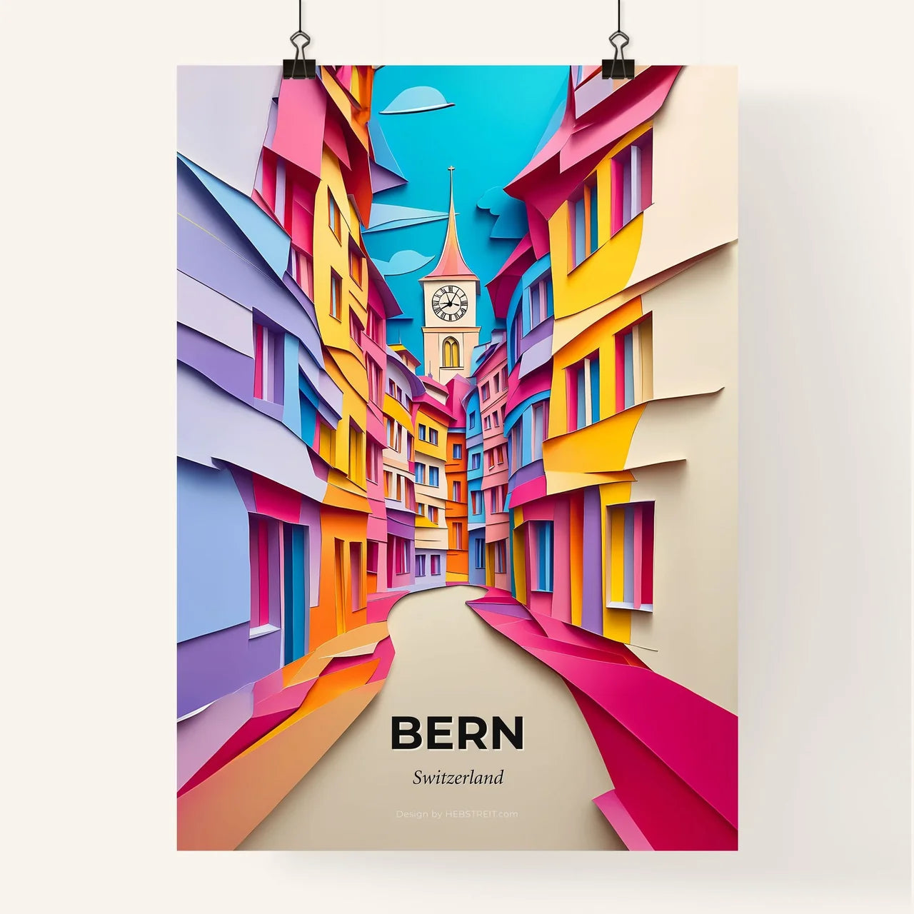 Vivid Bern, Switzerland, Colorful Poster