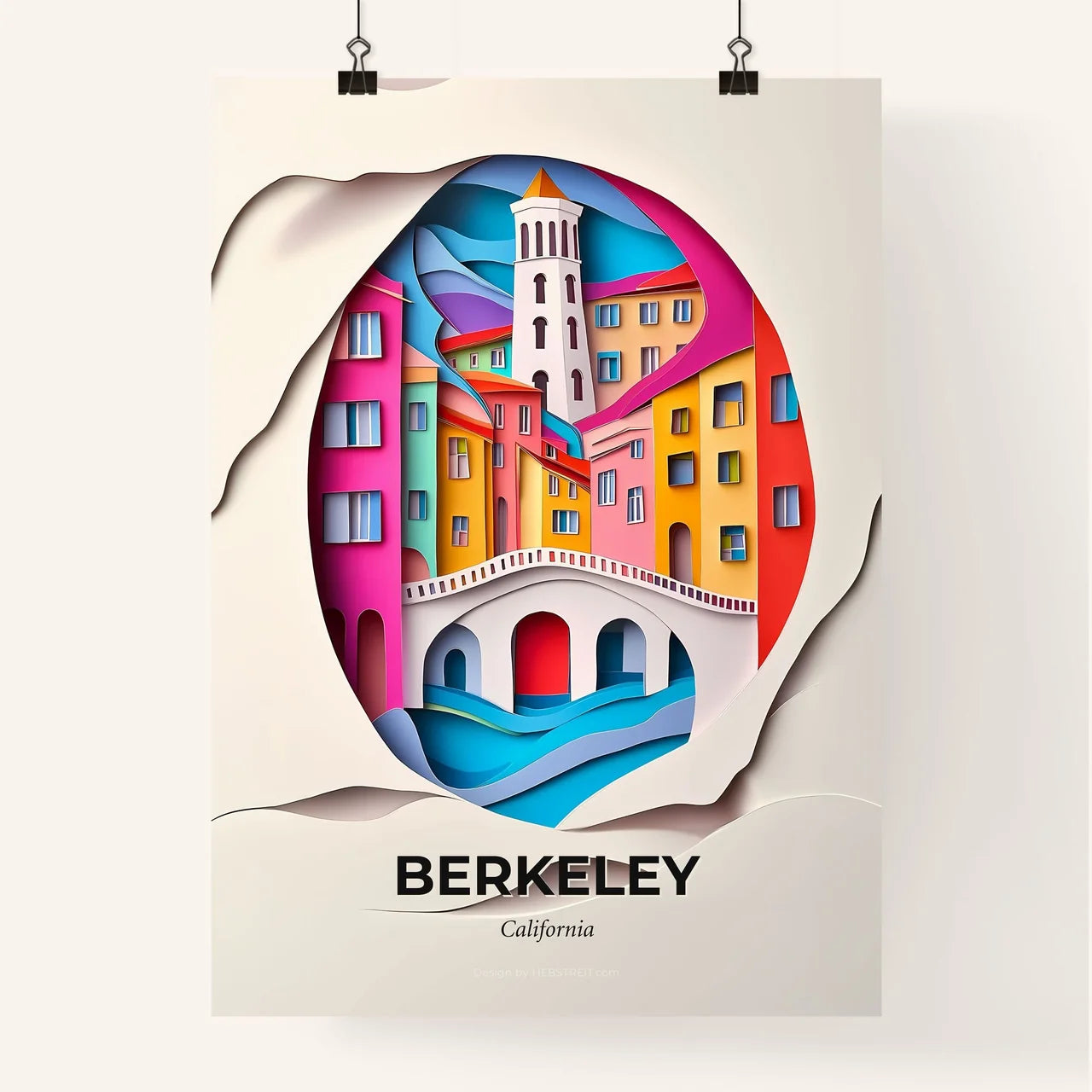 Vivid Berkeley, California, Colorful Poster