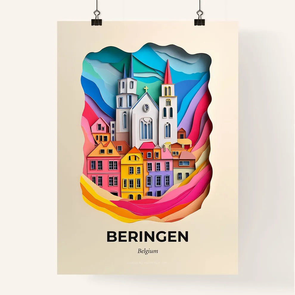Vivid Beringen, Belgium, Colorful Poster