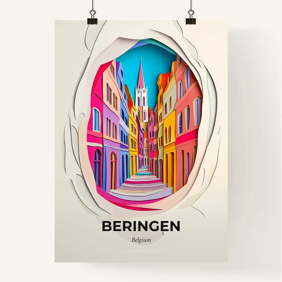 Vivid Beringen, Belgium, Colorful Poster