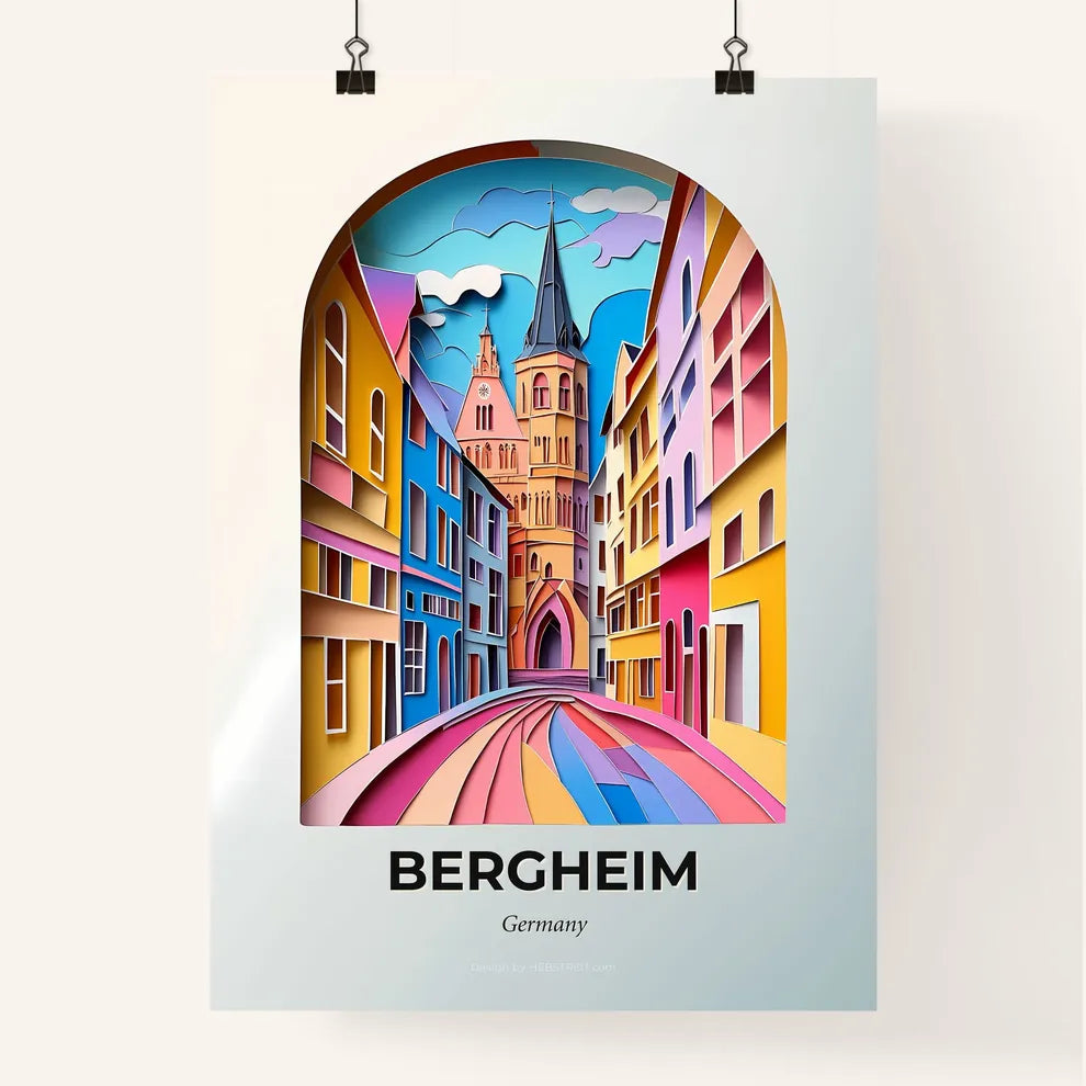 Vivid Bergheim, Germany, Colorful Poster
