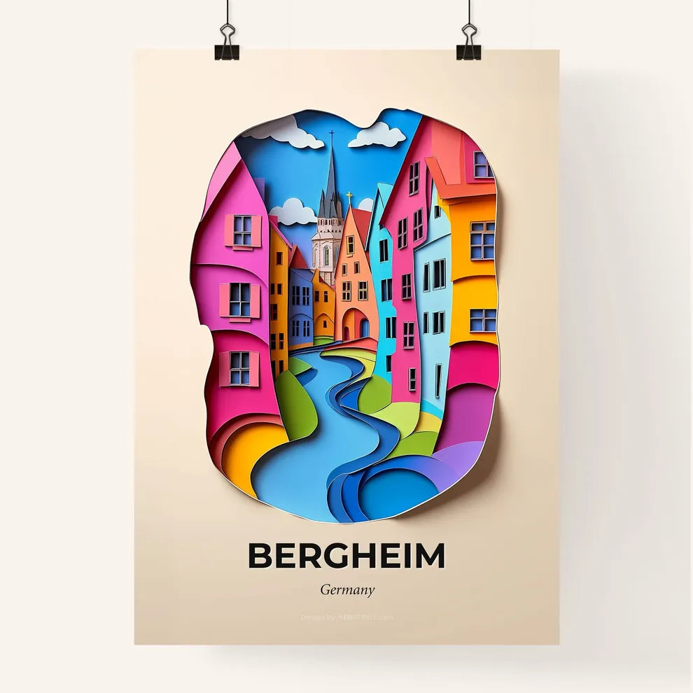 Vivid Bergheim, Germany, Colorful Poster