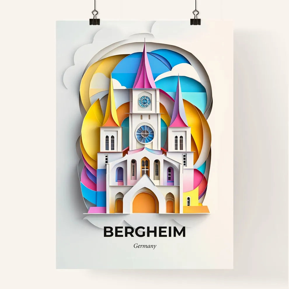 Vivid Bergheim, Germany, Colorful Poster