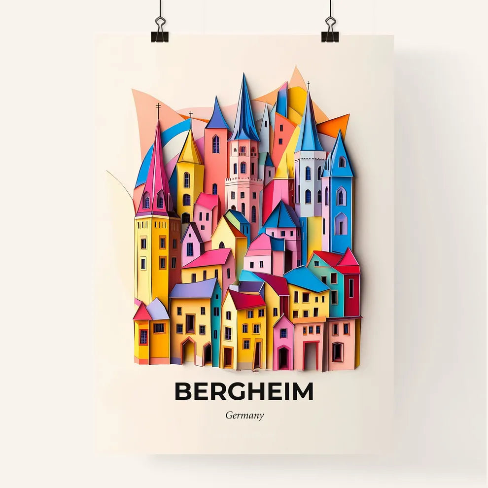 Vivid Bergheim, Germany, Colorful Poster