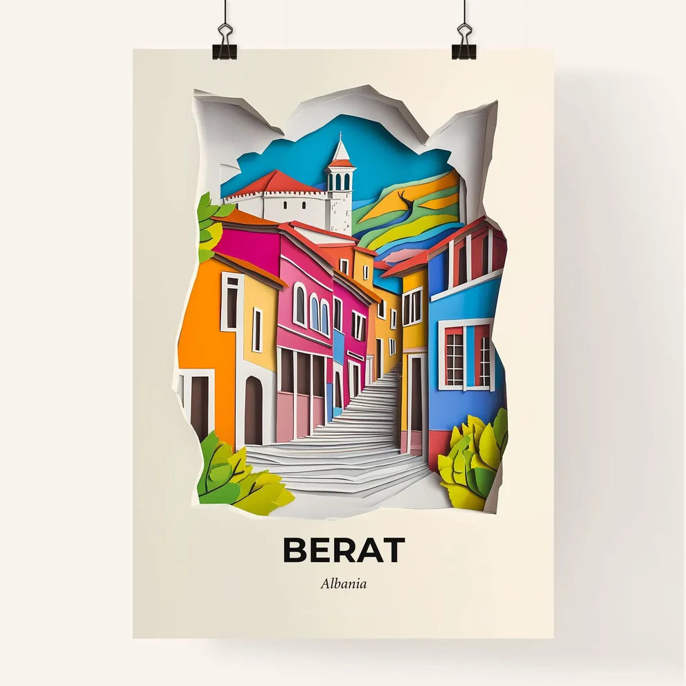 Vivid Berat, Albania, Colorful Poster