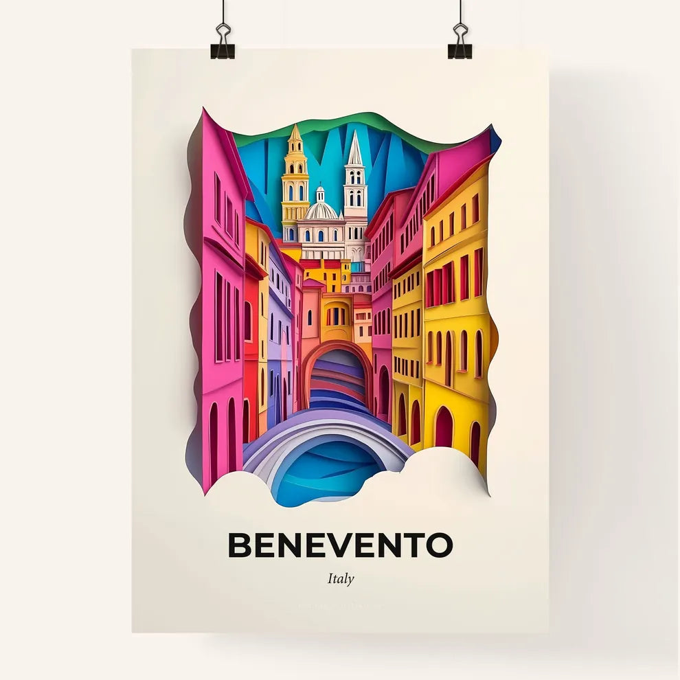 Vivid Benevento, Italy, Colorful Poster