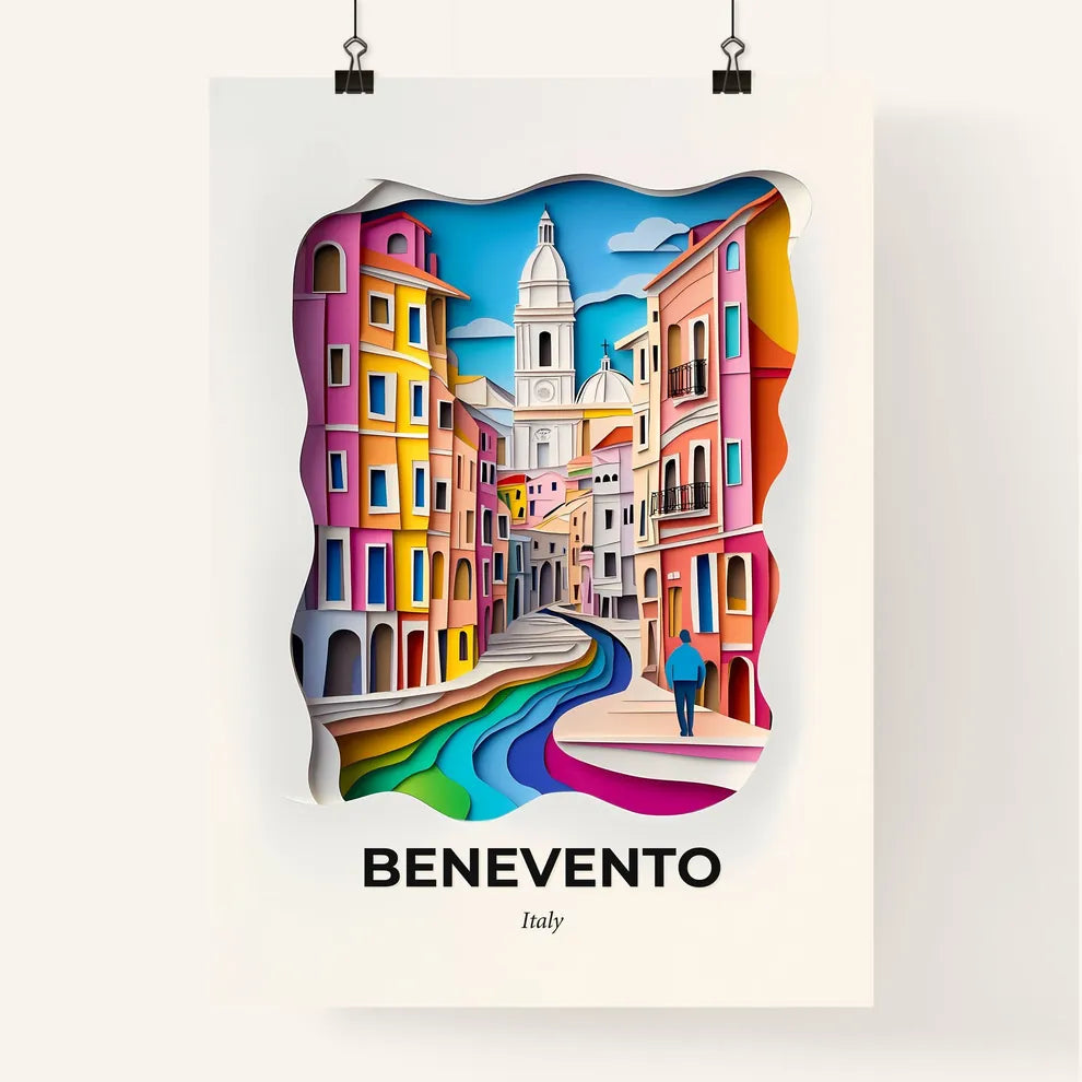 Vivid Benevento, Italy, Colorful Poster