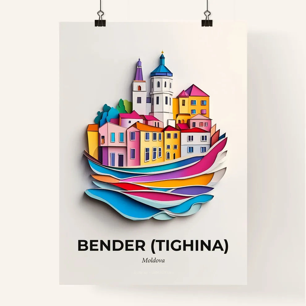 Vivid Bender (Tighina), Moldova, Colorful Poster